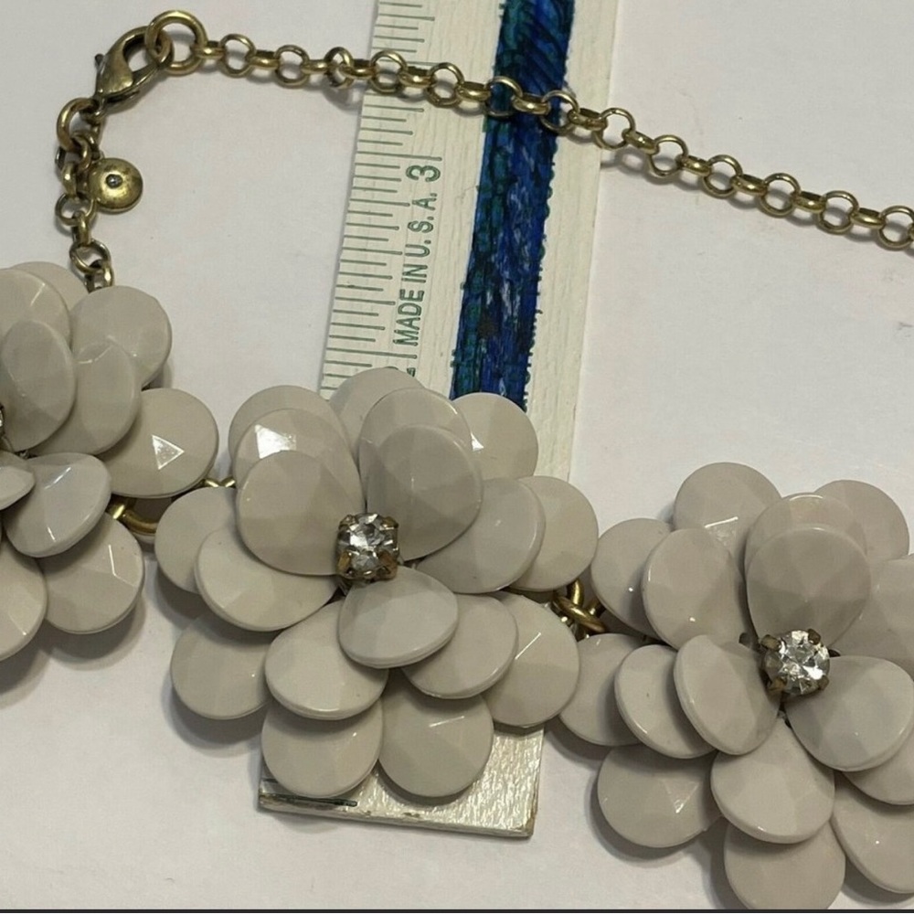 J Crew Floral Rhinestone Necklace - Picture 5 of 6